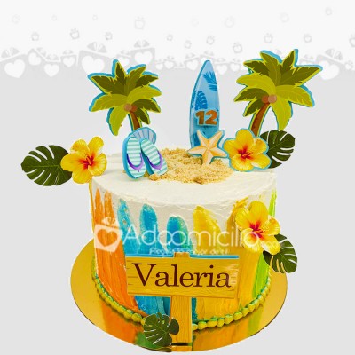 Torta Hawaiana Cumpleaños A Domicilio Cali para 30 Personas Pedido Con Anticipación De 4 Días 