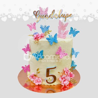 Torta Mariposas Cumpleaños Niña a Domicilio Cali Para 20 Personas Pedido Con Anticipación De 4 Días 