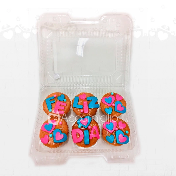 Lindo Día Estuche De Cupcakes x 6 A Domicilio En Cali