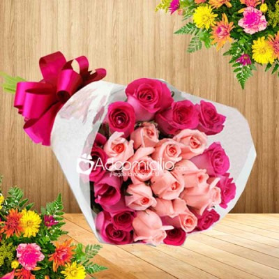 Dia de la madre 24 Rosas en ramo para Mama Combina mi amor 