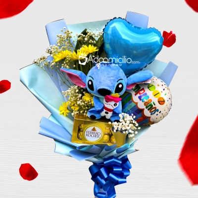 Regalo Con Peluche De Stitich Y Chocolates Para San Valentín A Domicilio En Cali 