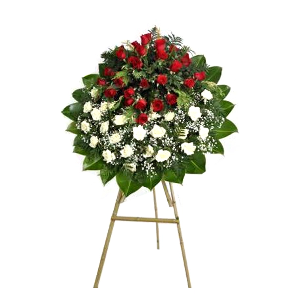 Corona fúnebre Rosa Dos Colores Flores a domicilio en Bogota
