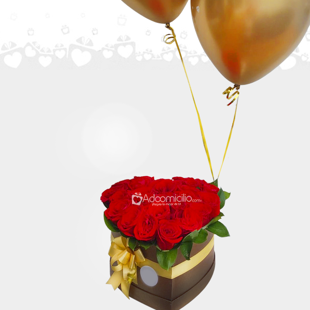 Corazón Con Rosas Y Globos A Domicilio En Bogotá Pedido Con Un Día de Anticipación 
