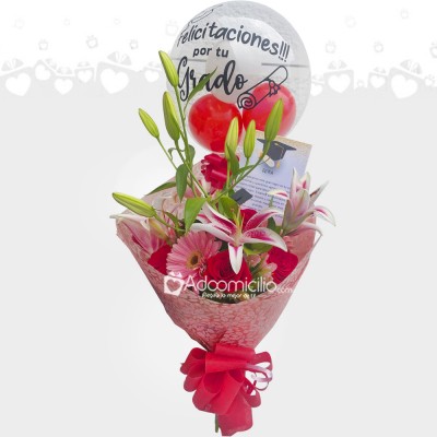 Bouquet Mixto Con Lirios Para Grado A Domicilio En Bogotá Pedido Con Un Día De Anticipación 