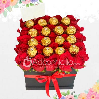 Caja De 48 Rosas Y 16 Chocolates Regalos Dia De La Mujer A Domicilio En Cali