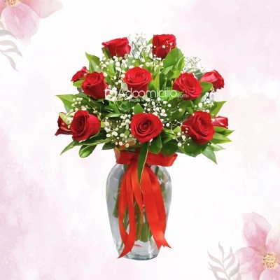 Jarrón Con Rosas Para Mamá A Domicilio En Pereira Pedido Con Un Día De Anticipación 