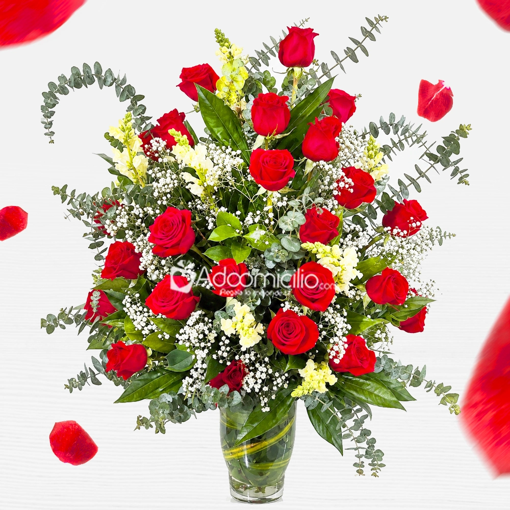 Jarrón Con Rosas Para Amor Y Amistad A Domicilio En Barranquilla Pedido Con Un Día De Anticipación 