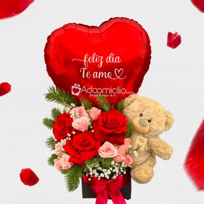 Regalo Para San Valentín Con Peluche Y Rosas A Domicilio En Bogotá Pedido Con Un Día De Anticipación 