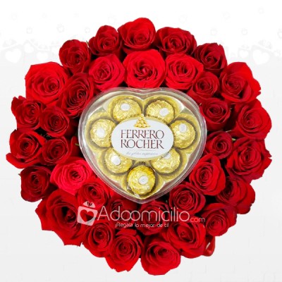 Rosas Con Chocolates Ferrero Arreglos De Flores A Domicilio En Popayan