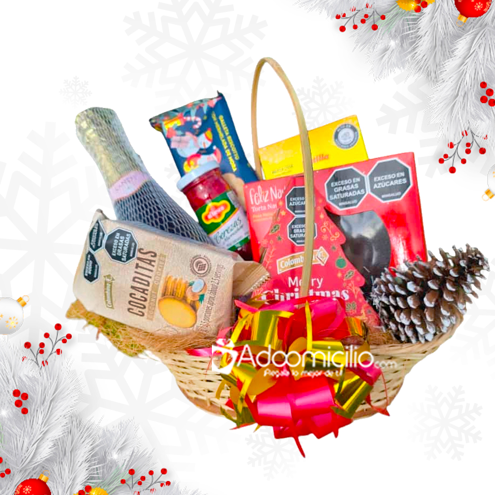 Ancheta Navideña Con Champaña A Domicilio En Manizales Pedido Con Un Día De Anticipación 