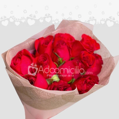 Ramo De Rosas Premium x12 San Valentín a Domicilio Armenia Pedido Con Un Día De Anticipación