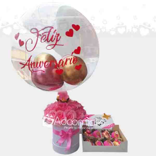 Regalo Aniversario Caja de Rosas y Fresas con Chocolate Regalos a Domicilio en Villavicencio Pedido con un dia de Anticipado