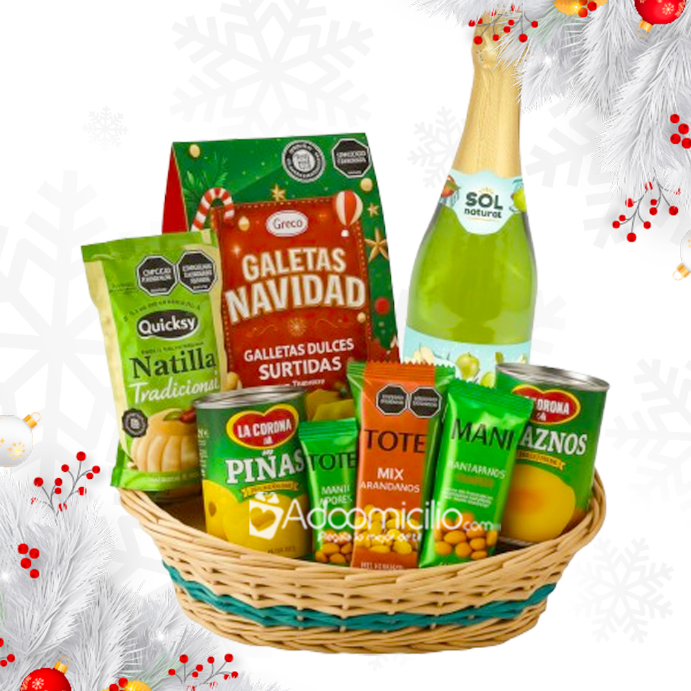 Ancheta Navideña Con Vino Espumoso A Domicilio En Barranquilla Pedido Con Un Día De Anticipación 