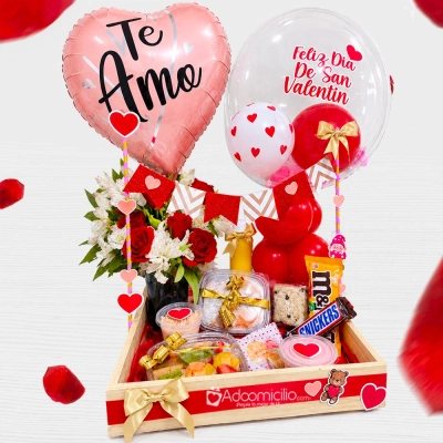 Desayuno Sorpresa Con Flores Para Amor Y Amistad A Domicilio En Barranquilla Pedido Con Un Día De Anticipación