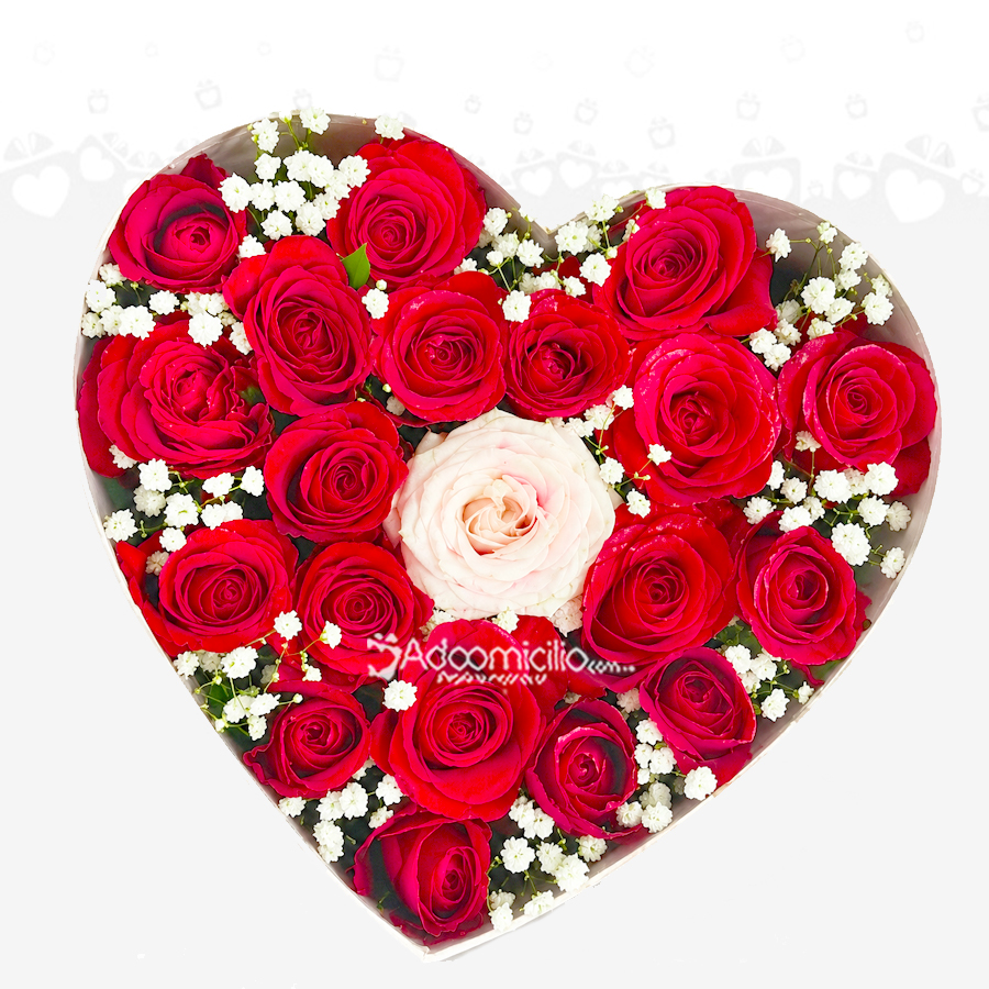Regalos San Valentin Cali Caja Corazón X20 Rosas